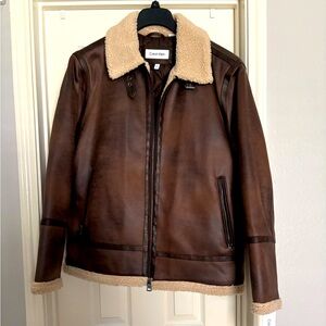 Calvin Klein Classic Faux Shearling B-3 Bomber Jacket